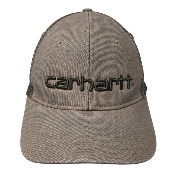 Carhartt Snapback Trucker Hat Brown One Size Adjustable Embroidered Mesh Back - Picture 1 of 9